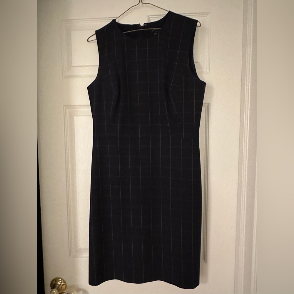Ann Taylor Dark Blue Windowpane Sleeveless dress - Picture 7 of 7